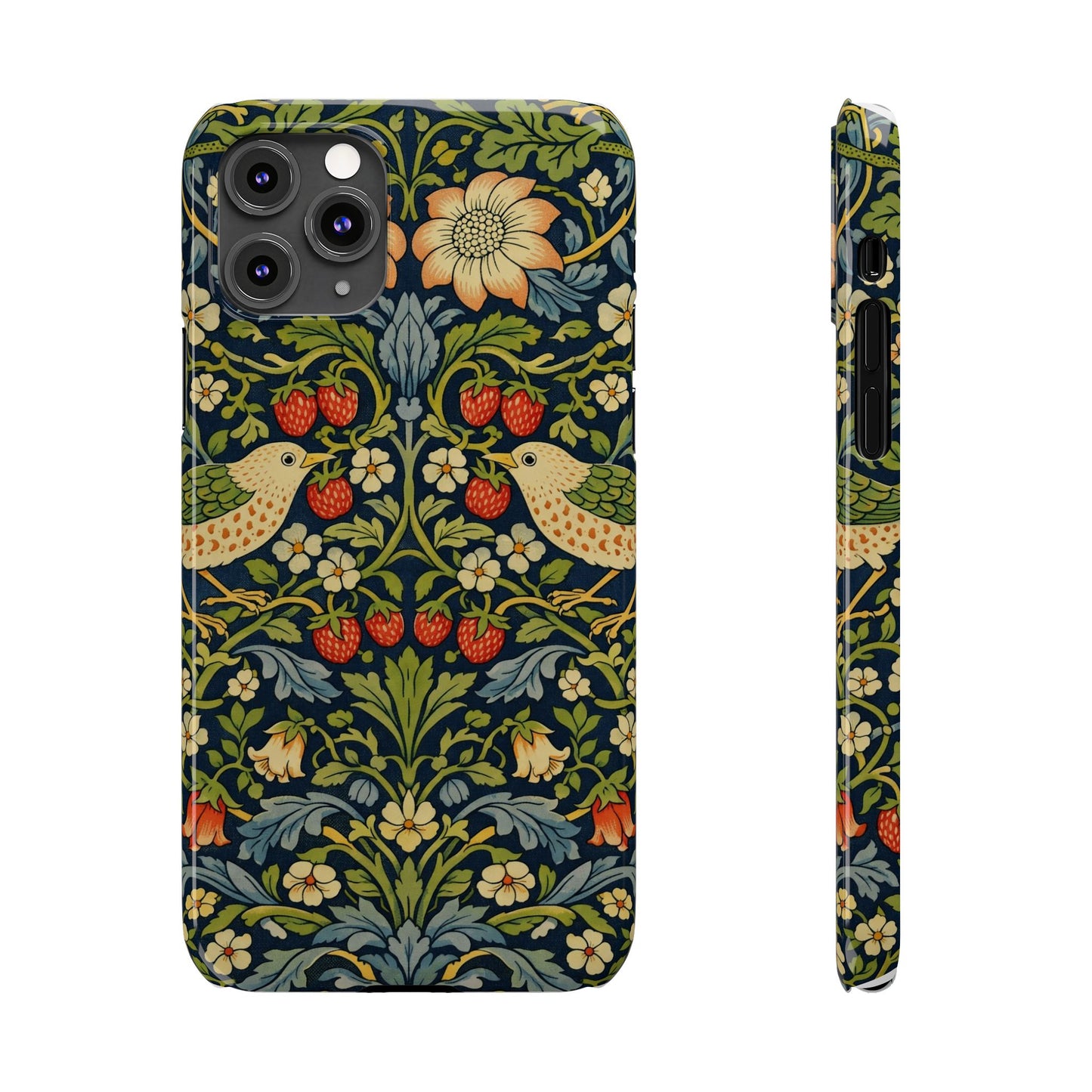 Slim Phone Case — Vintage William Morris Strawberry Thief Floral Pattern