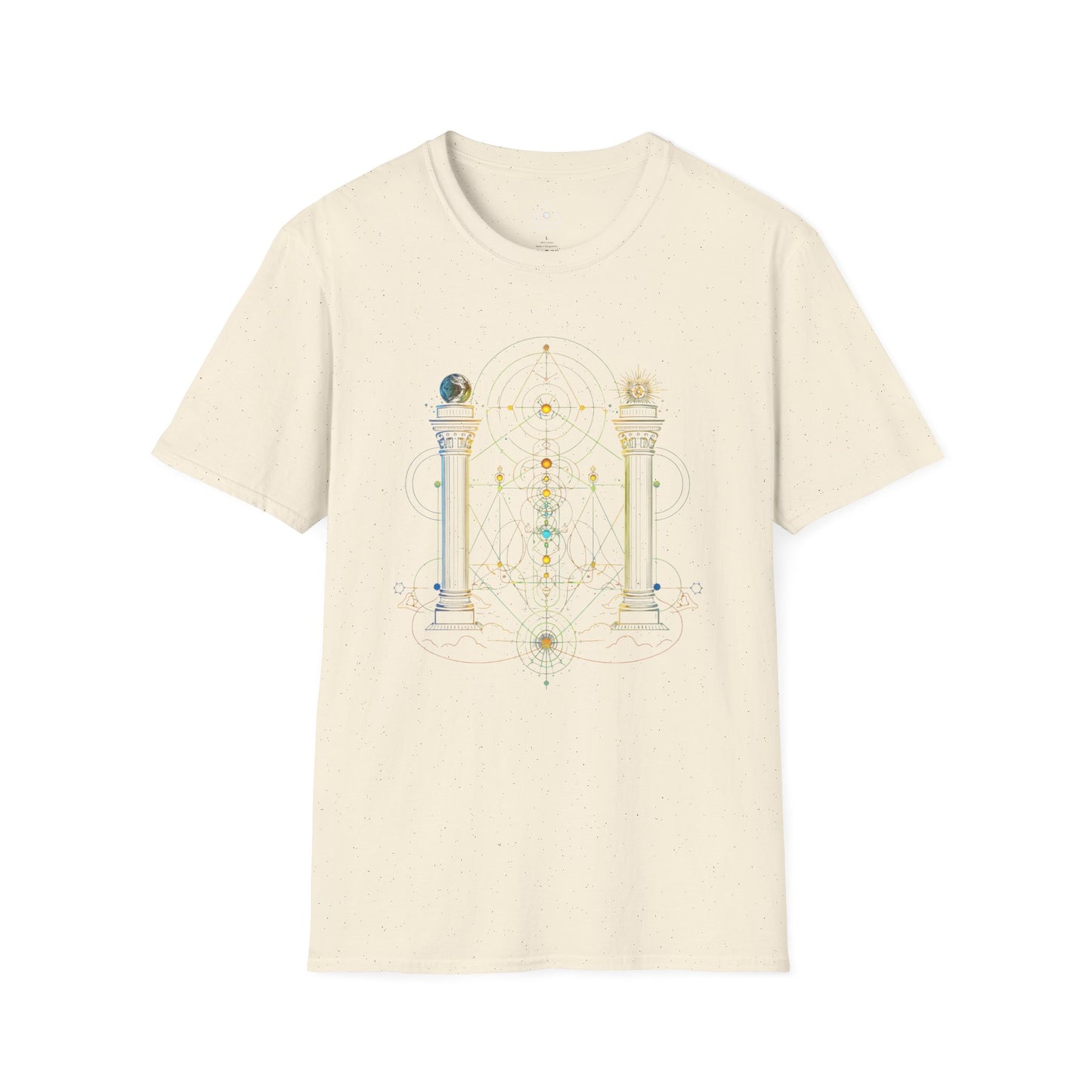Mystic Pillars Geometry T-Shirt — Celestial Alchemy Graphic Tee
