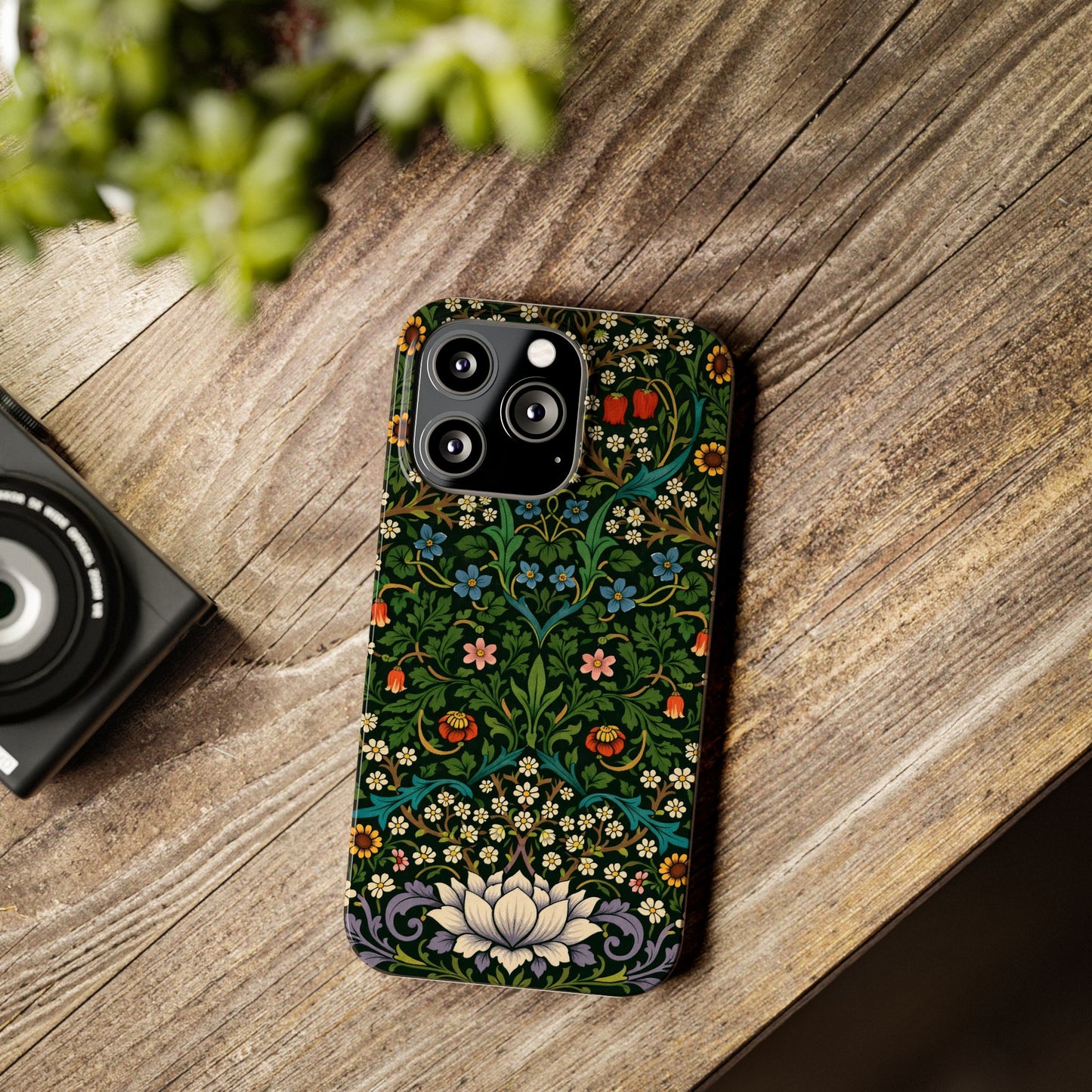 Slim Phone Case — Vintage Floral William Morris Style Pattern