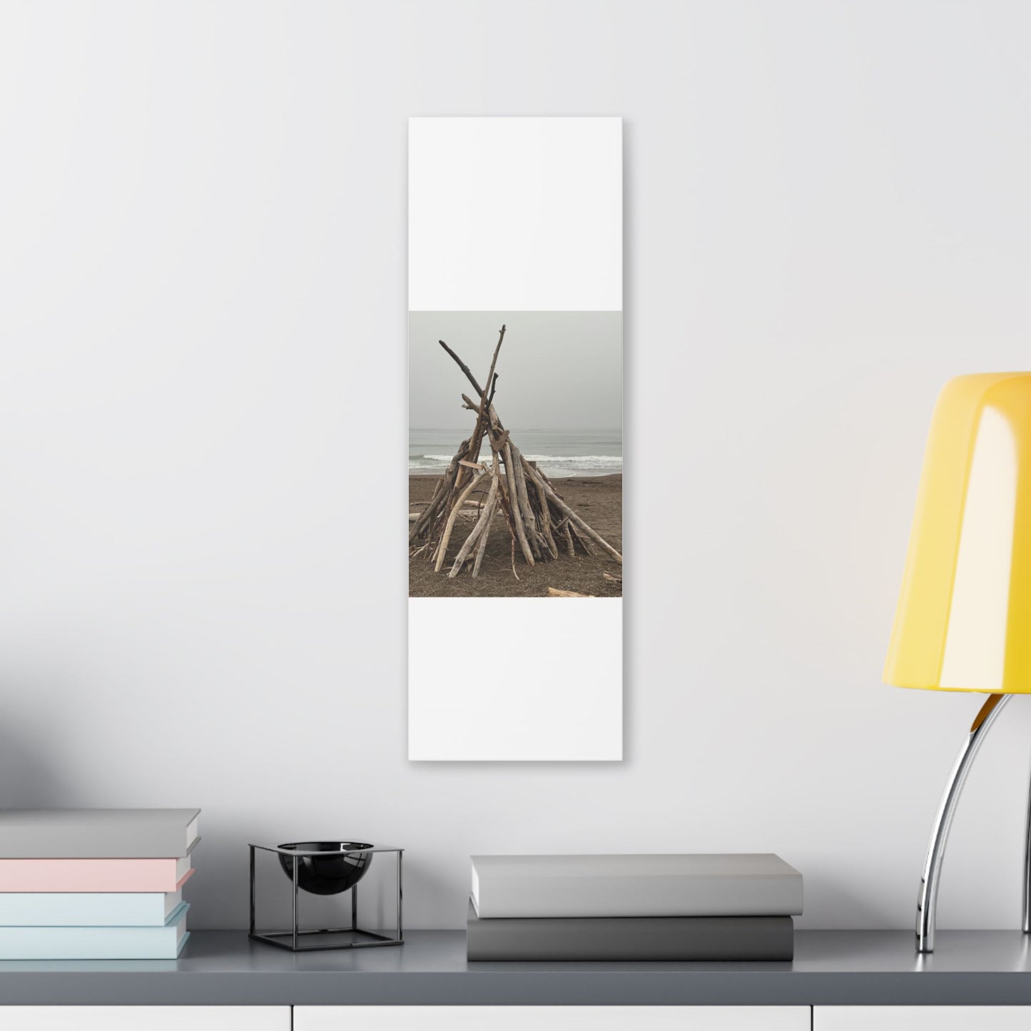 Driftwood Teepee Beach Driftwood Canvas