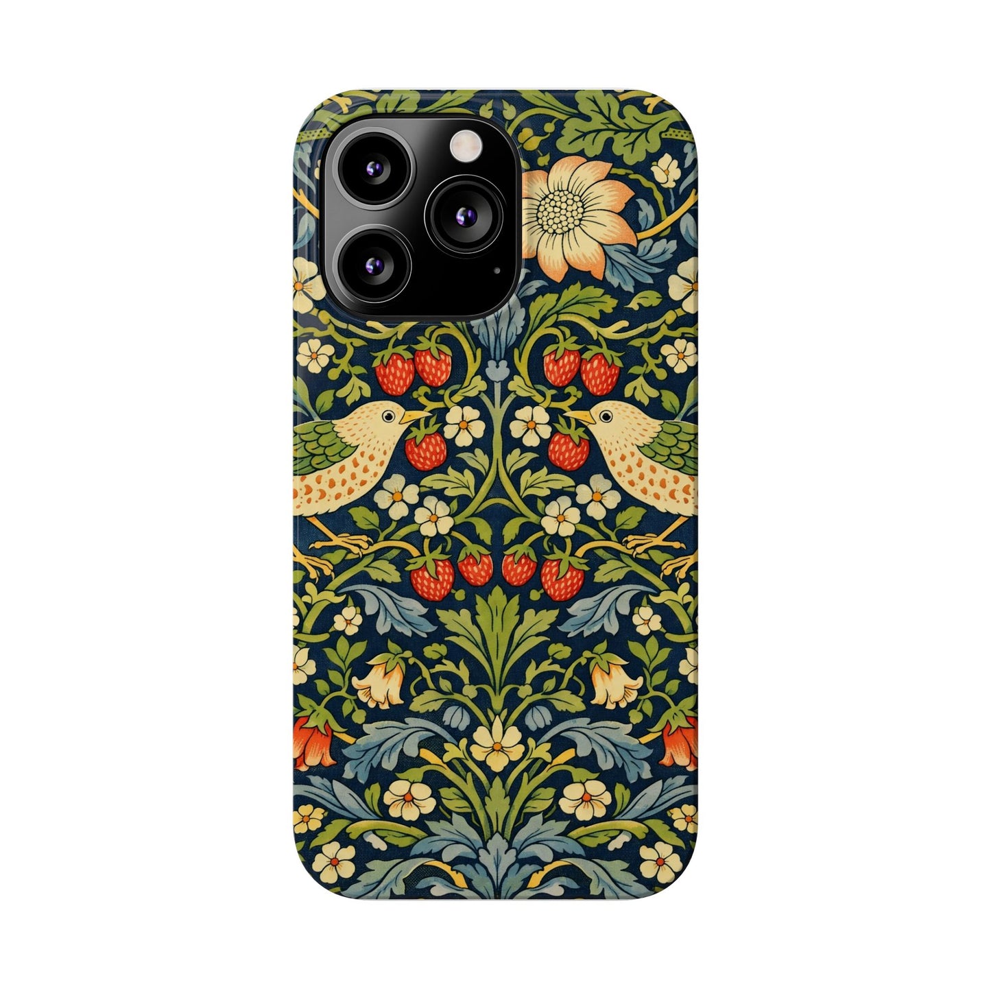 Slim Phone Case — Vintage William Morris Strawberry Thief Floral Pattern