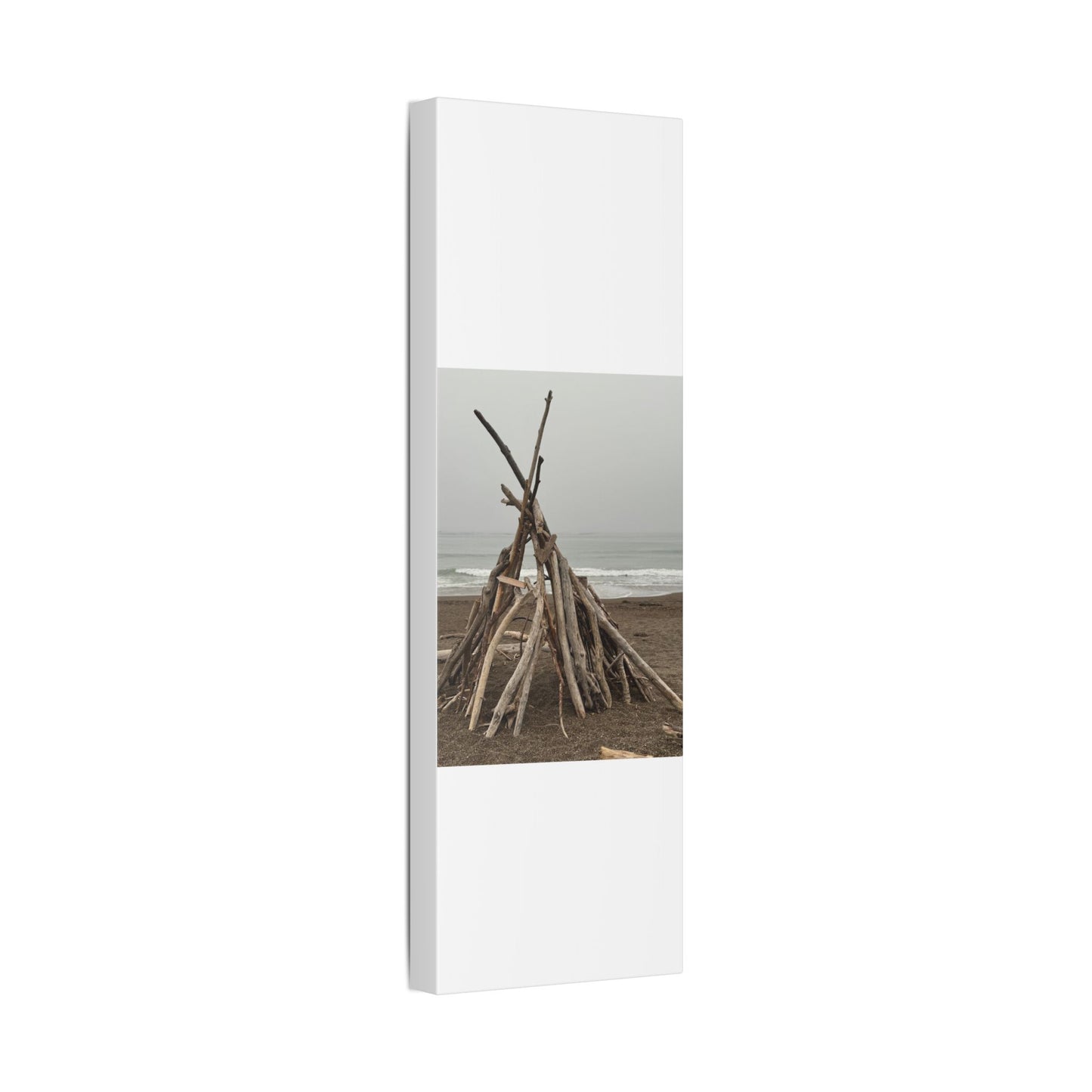 Driftwood Teepee Beach Driftwood Canvas