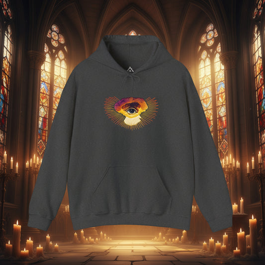 Mystic Third Eye Hoodie – Radiant Heart Eye Graphic Sweatshirt