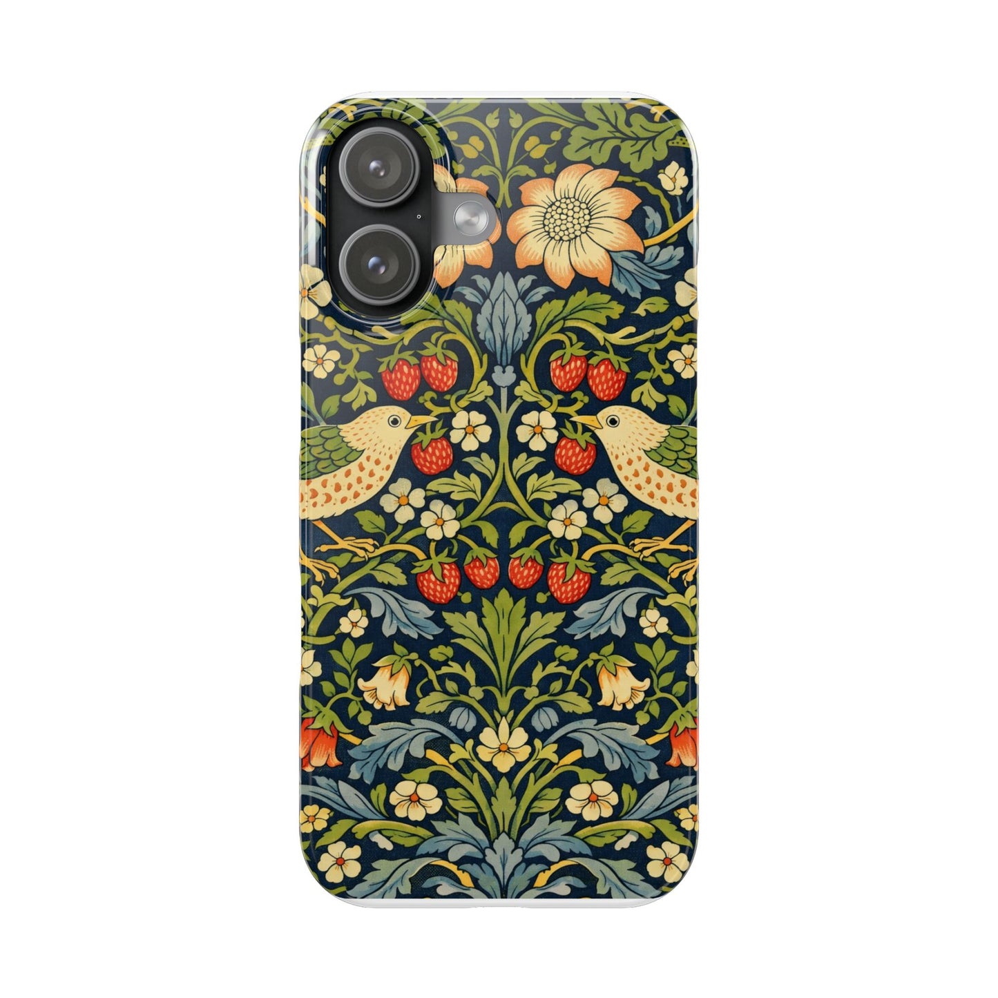 Slim Phone Case — Vintage William Morris Strawberry Thief Floral Pattern