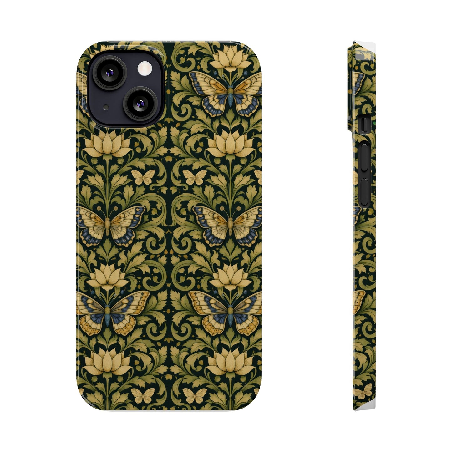 Victorian Butterfly Slim Phone Case — Vintage Floral Pattern