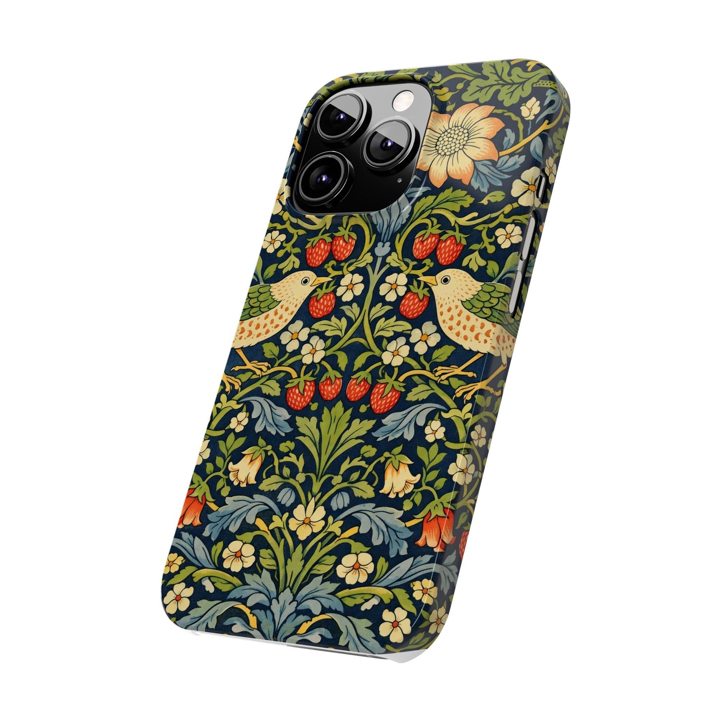 Slim Phone Case — Vintage William Morris Strawberry Thief Floral Pattern