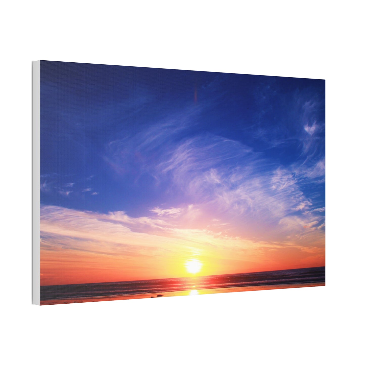 Sunset Ocean Horizon Canvas, Stretched 1.5"