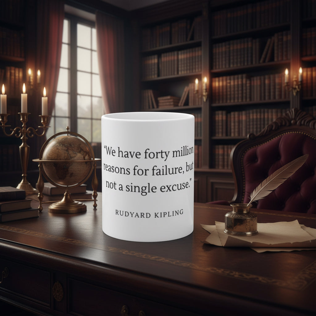 Motivational Quote Mug | 'We have forty million reasons for failure...' 11oz