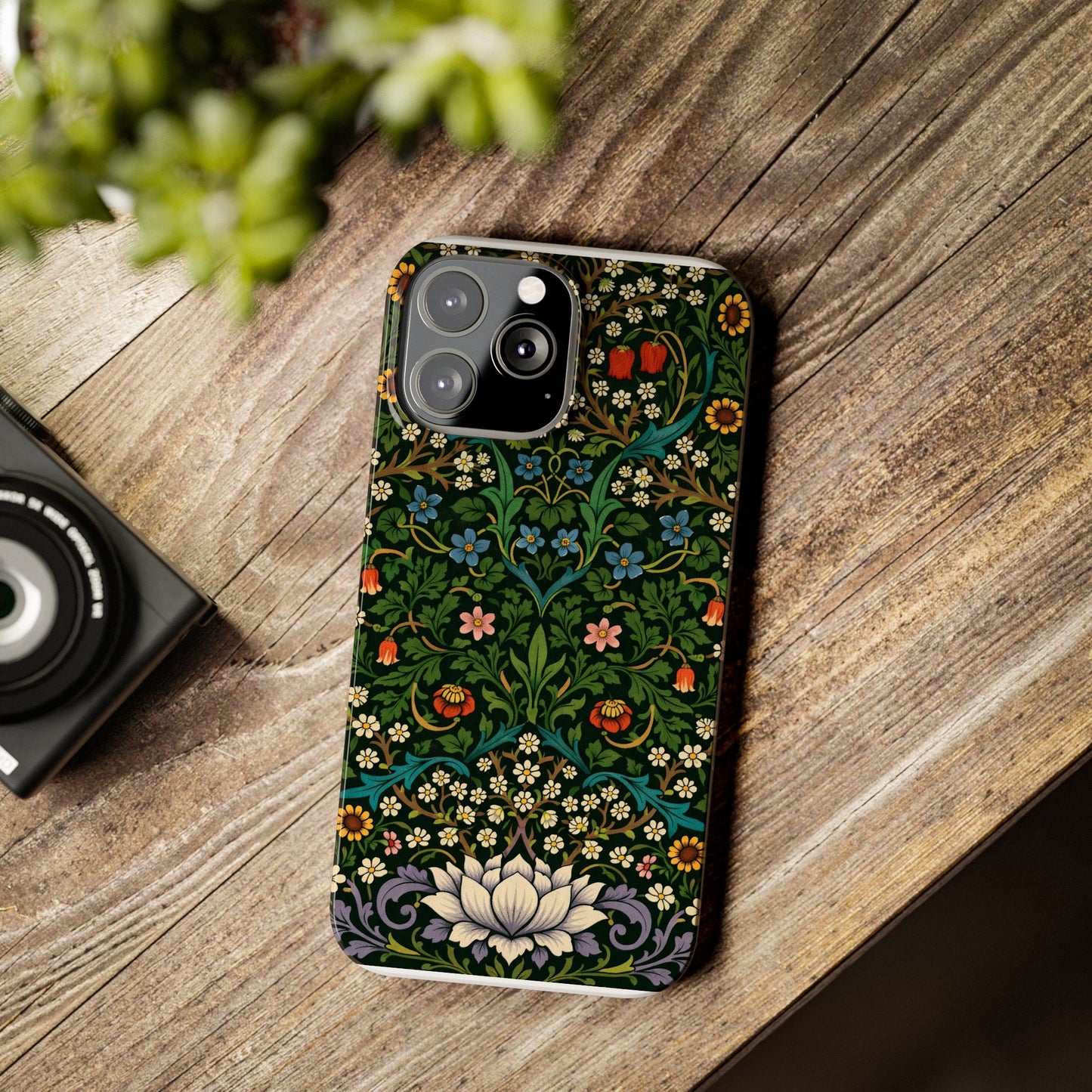 Slim Phone Case — Vintage Floral William Morris Style Pattern