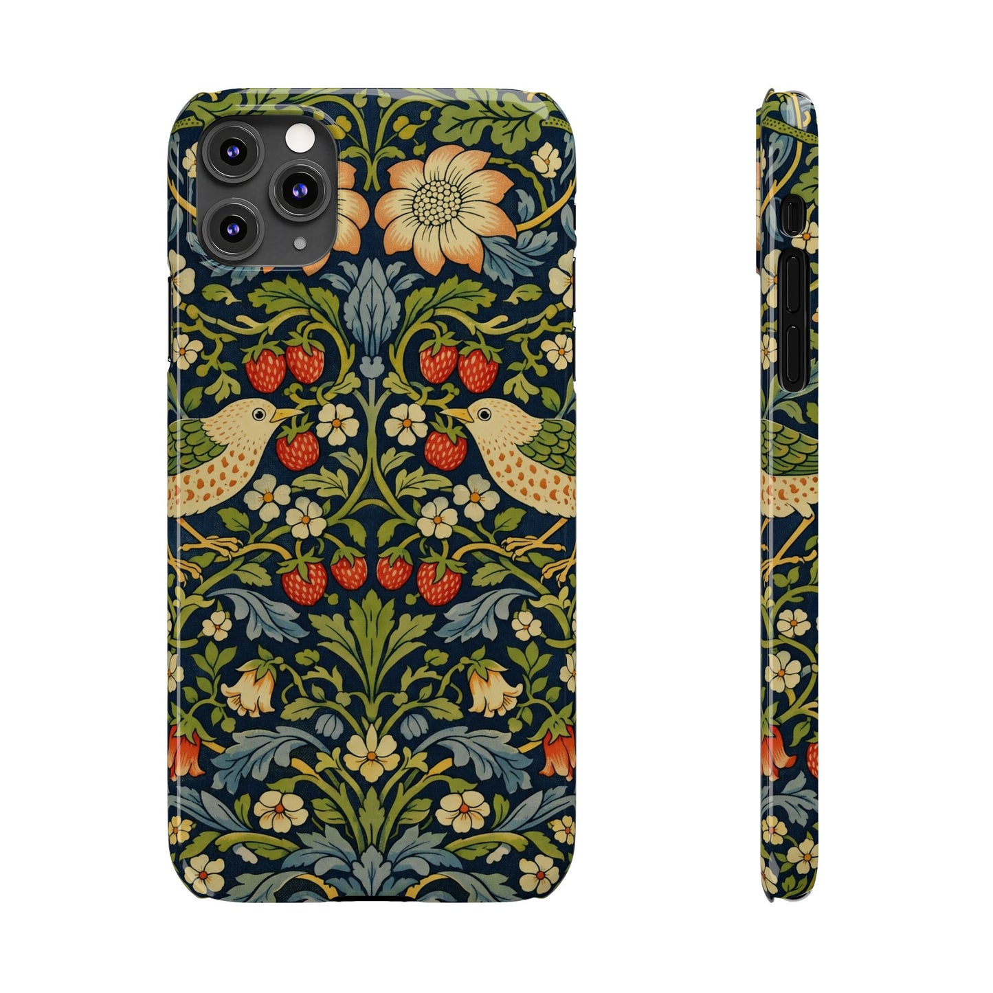 Slim Phone Case — Vintage William Morris Strawberry Thief Floral Pattern