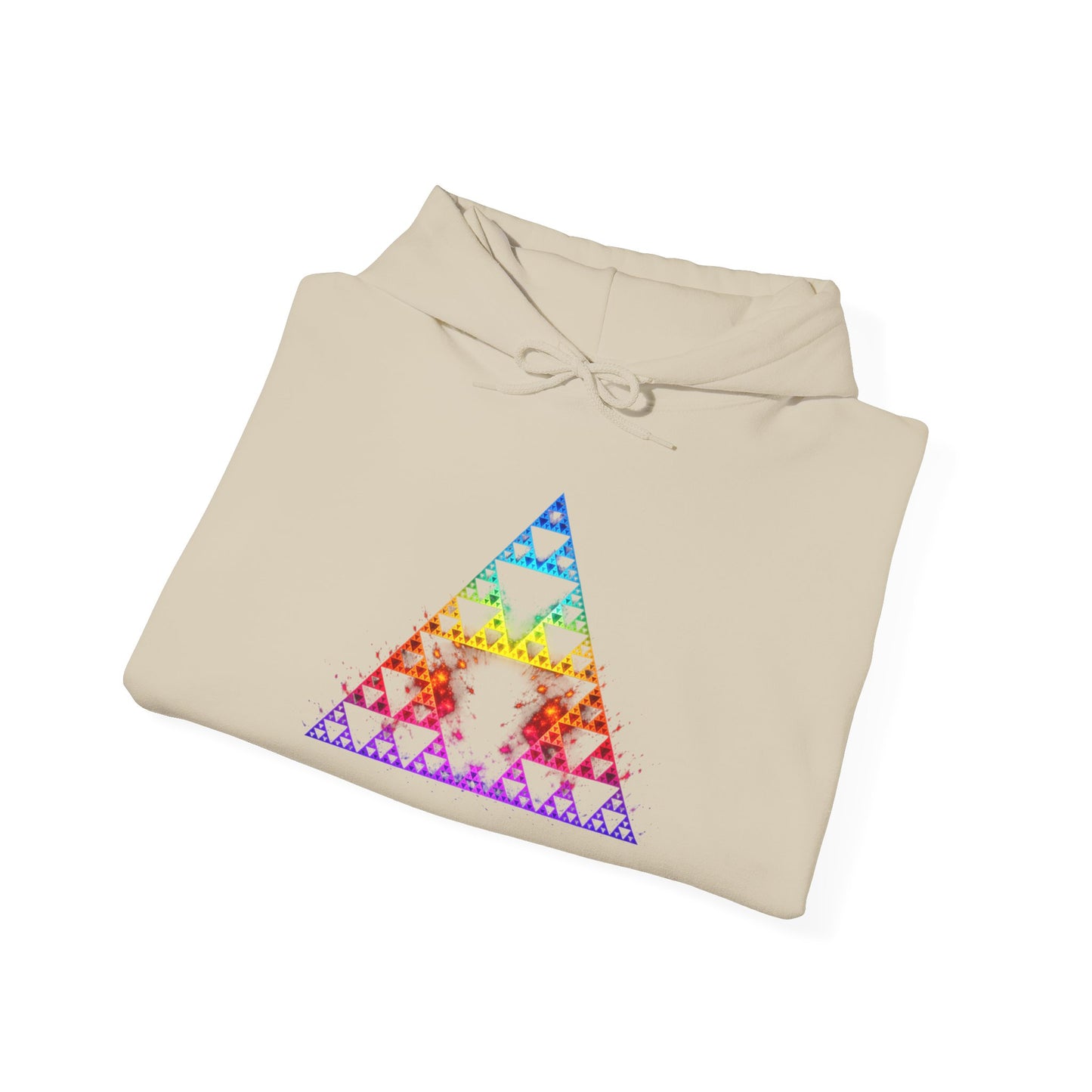 Sierpiński Fractal Hoodie — Rainbow Sacred Geometry Pullover
