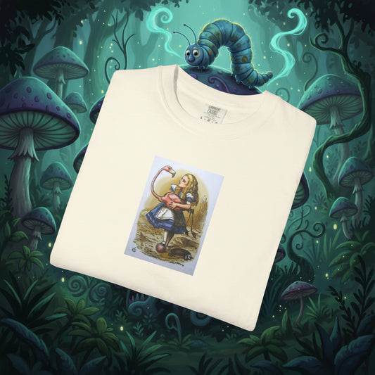 Alice Wonderland Illustration T-Shirt — Vintage Storybook Graphic Tee
