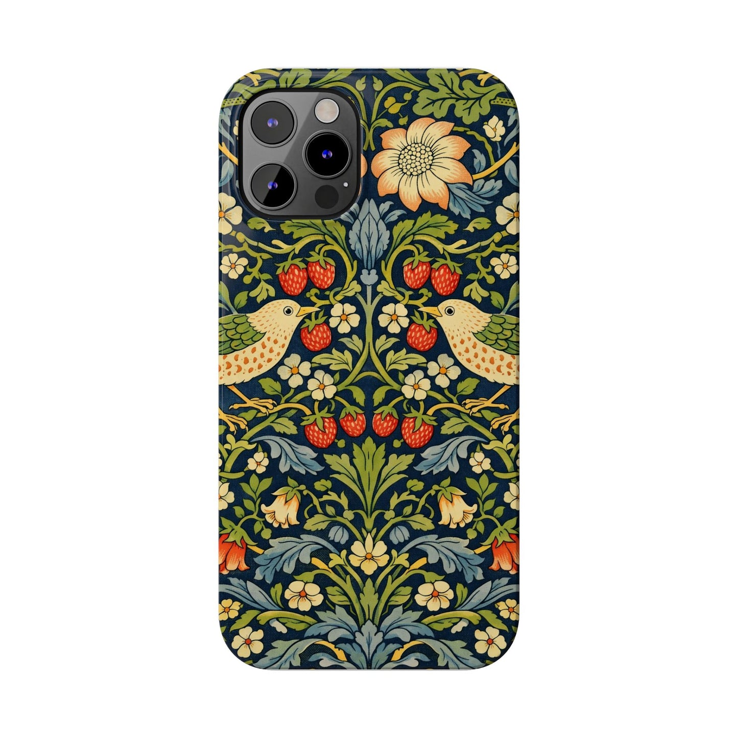 Slim Phone Case — Vintage William Morris Strawberry Thief Floral Pattern
