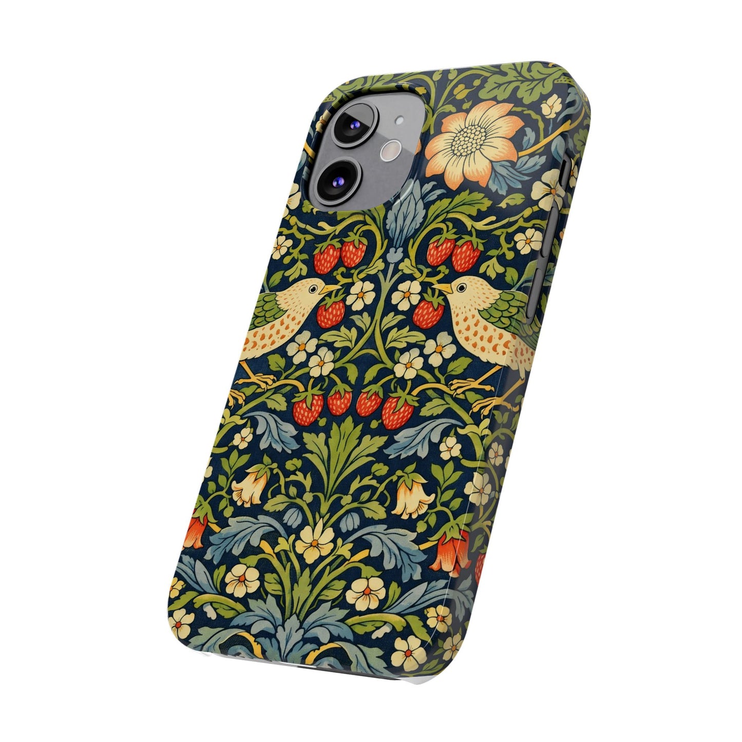 Slim Phone Case — Vintage William Morris Strawberry Thief Floral Pattern