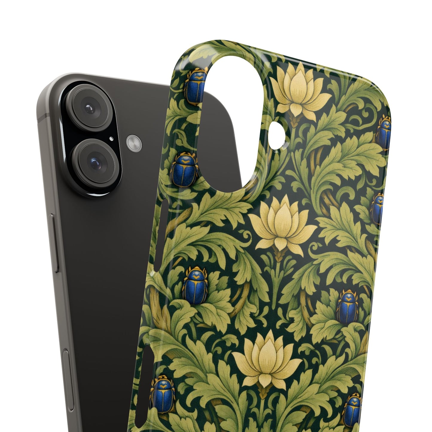 Vintage William Morris Green Lotus & Beetle Slim Phone Case