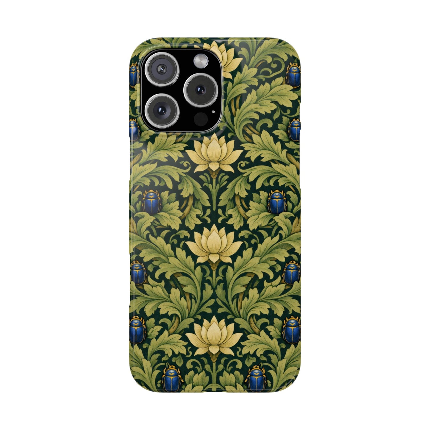 Vintage William Morris Green Lotus & Beetle Slim Phone Case