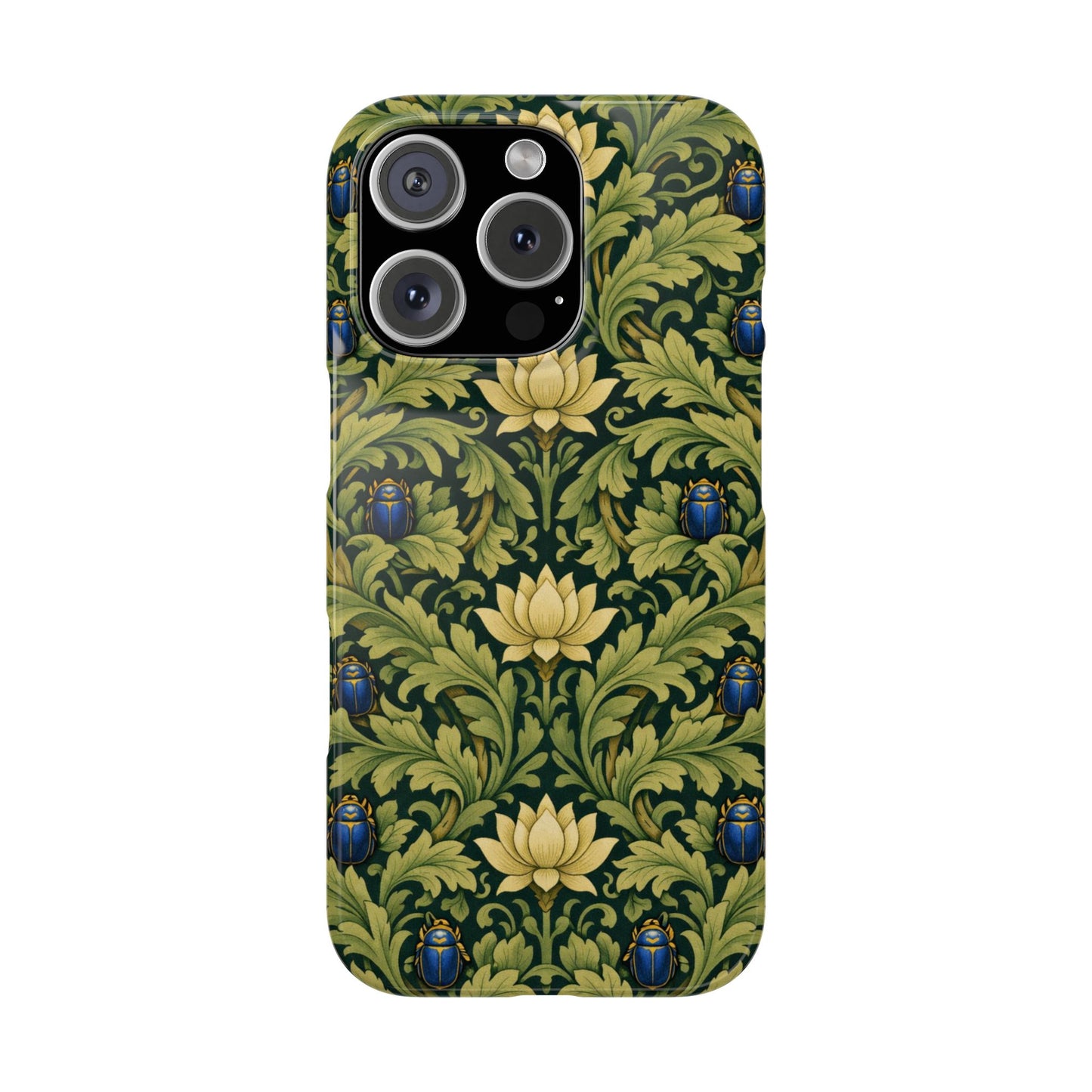 Vintage William Morris Green Lotus & Beetle Slim Phone Case