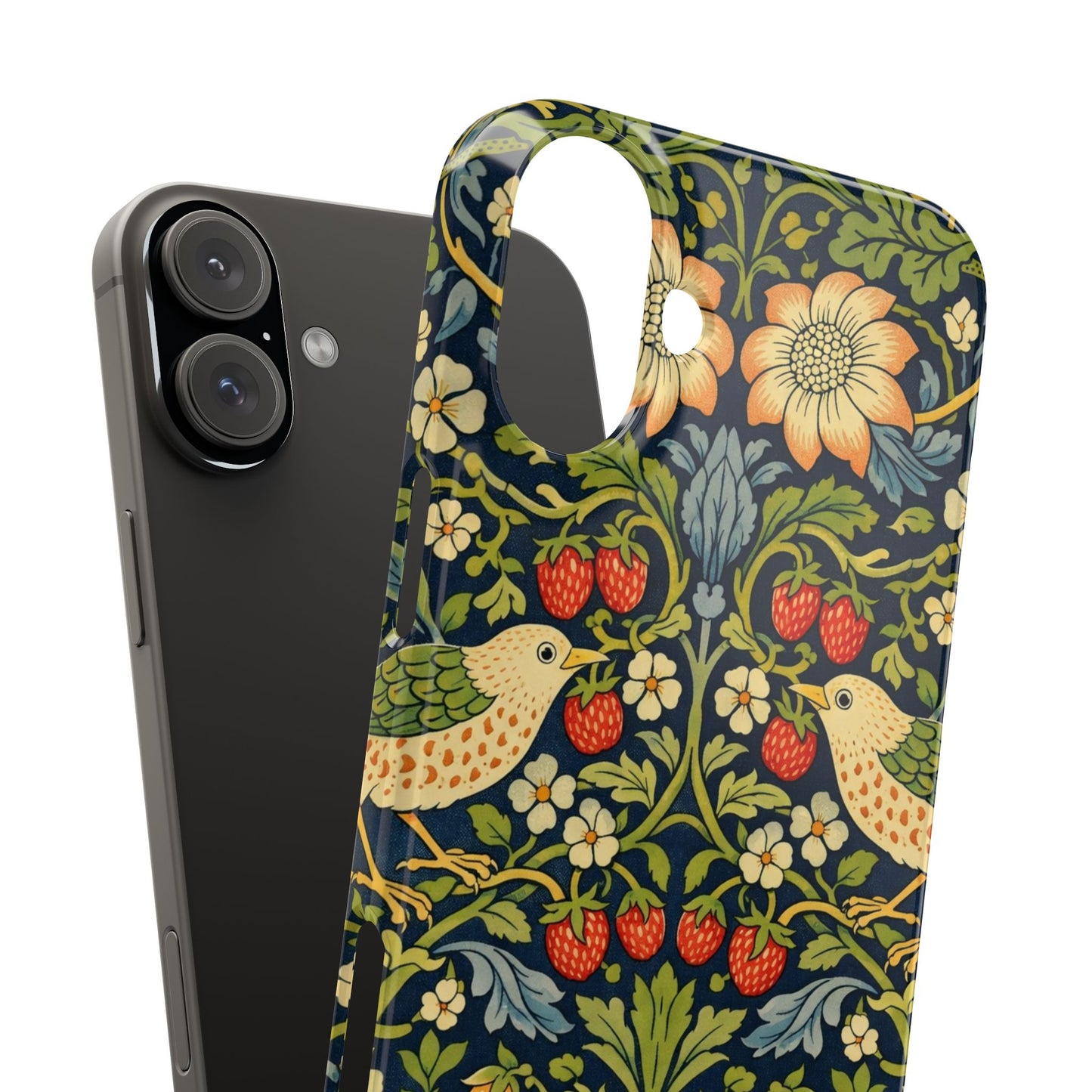 Slim Phone Case — Vintage William Morris Strawberry Thief Floral Pattern