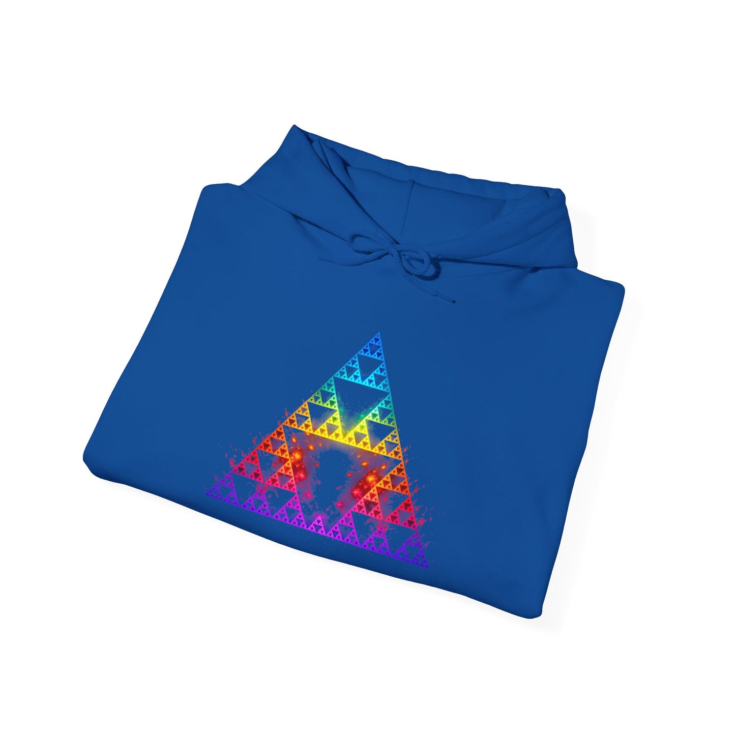 Sierpiński Fractal Hoodie — Rainbow Sacred Geometry Pullover
