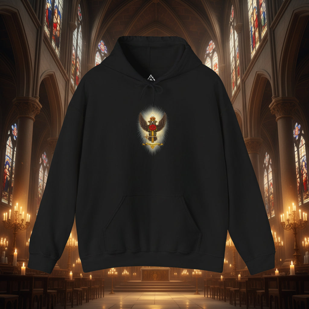Double Headed Eagle Emblem (Color1) No Logo Hoodie — Aletheia Crest Pullover