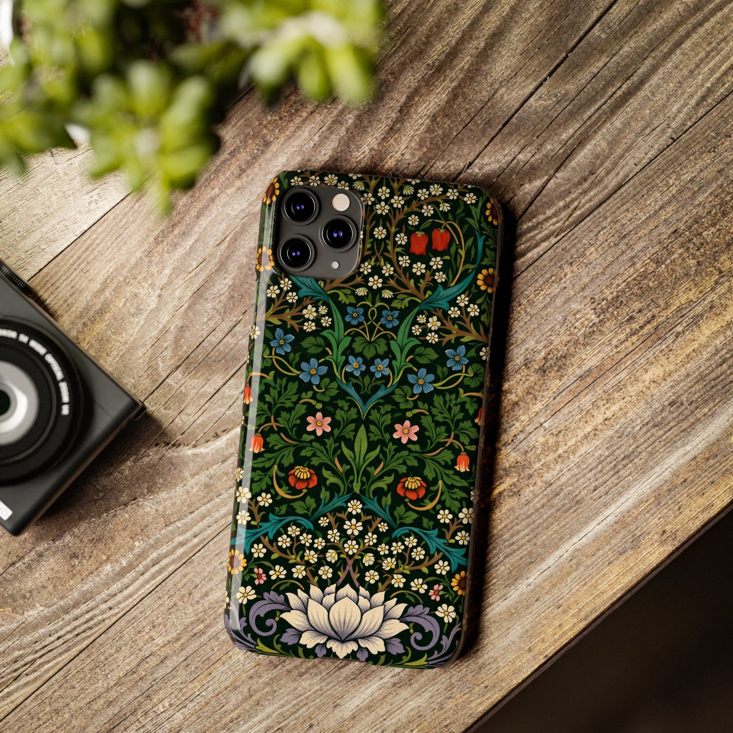 Slim Phone Case — Vintage Floral William Morris Style Pattern