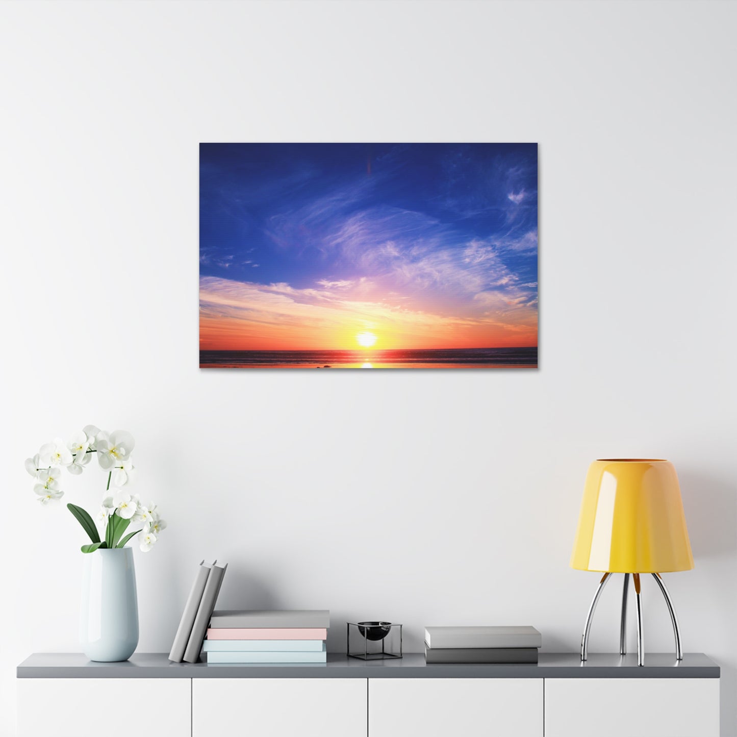 Sunset Ocean Horizon Canvas, Stretched 1.5"