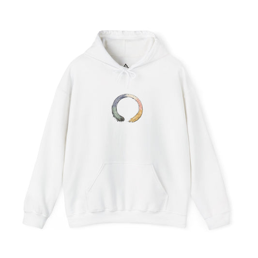 Enso Circle Hoodie — Minimal Spiritual Zen Logo Pullover