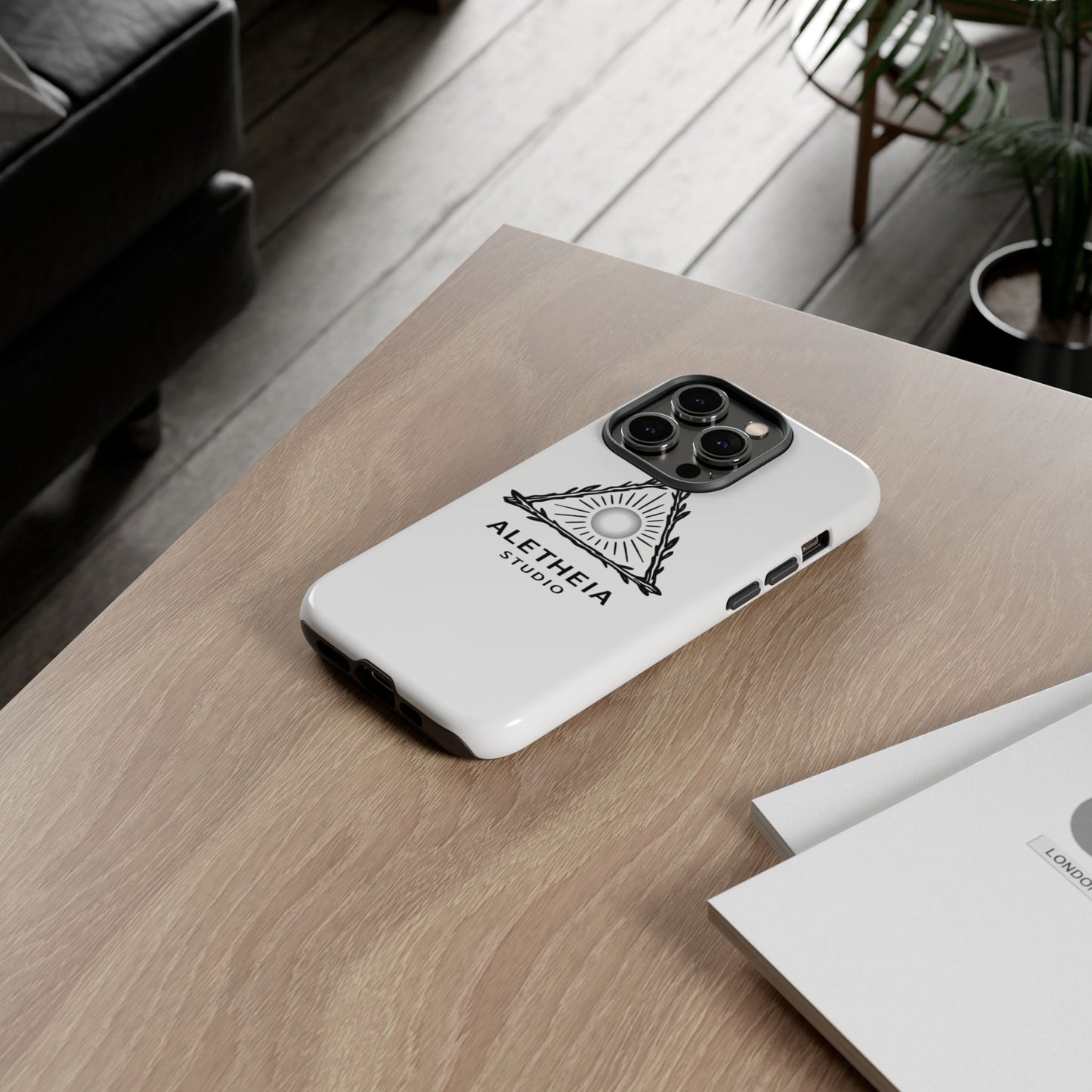 Aletheia Studio Sun Triangle Phone Case — Protective Tough Phone Case with Minimalist Logo