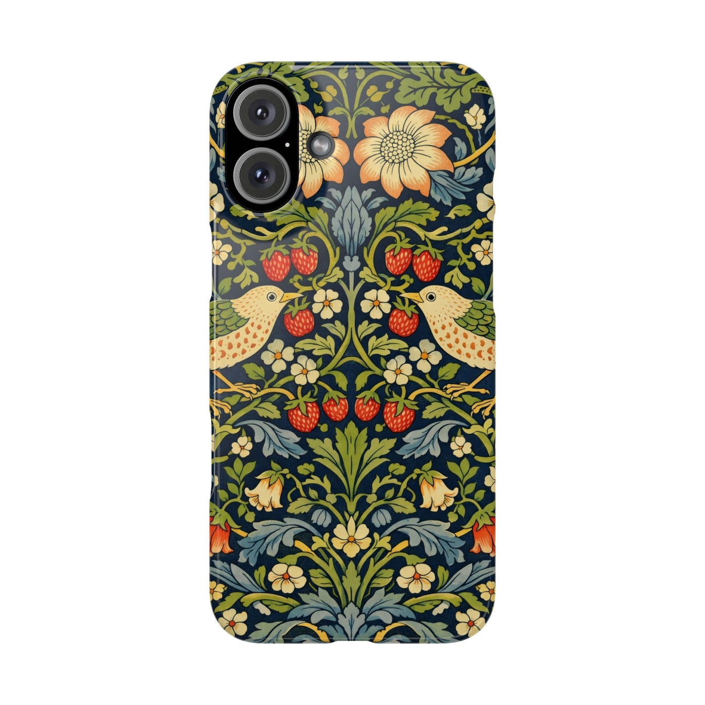 Slim Phone Case — Vintage William Morris Strawberry Thief Floral Pattern