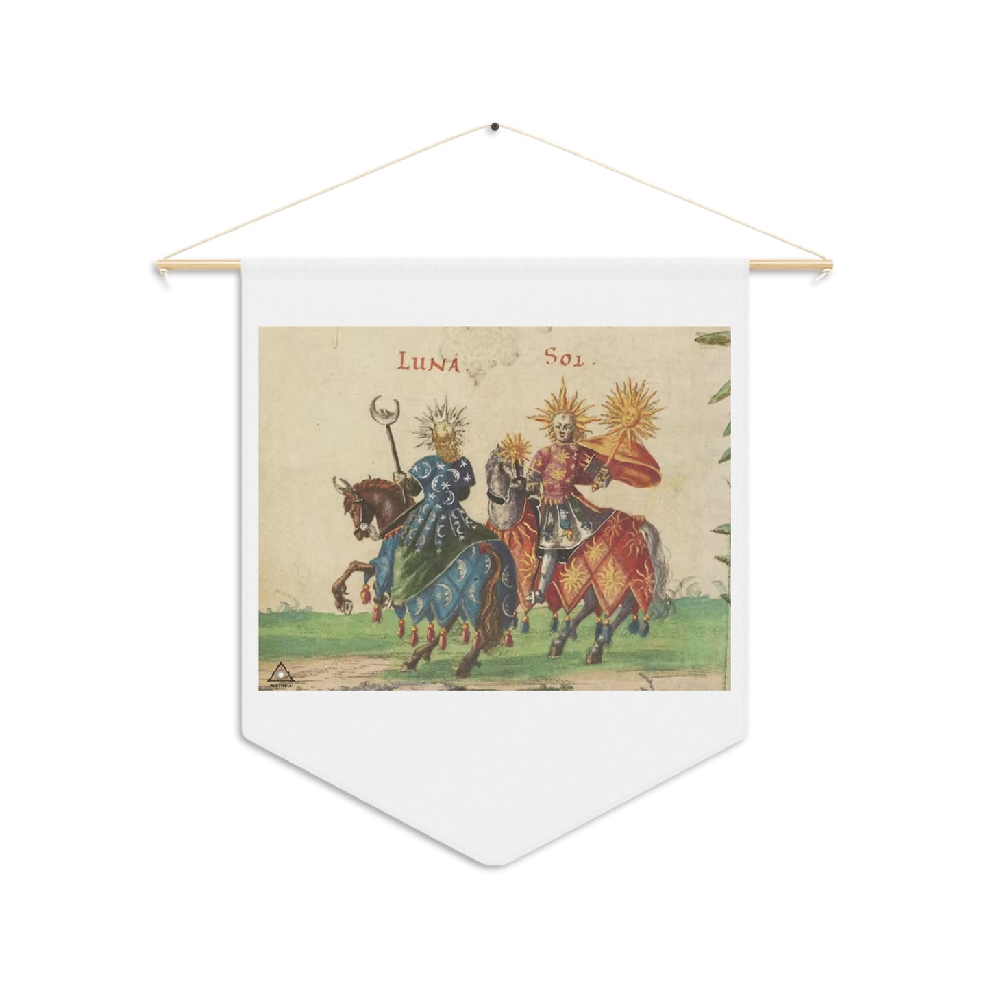 Vintage Luna & Sol Pennant — Celestial Sun and Moon Wall Banner