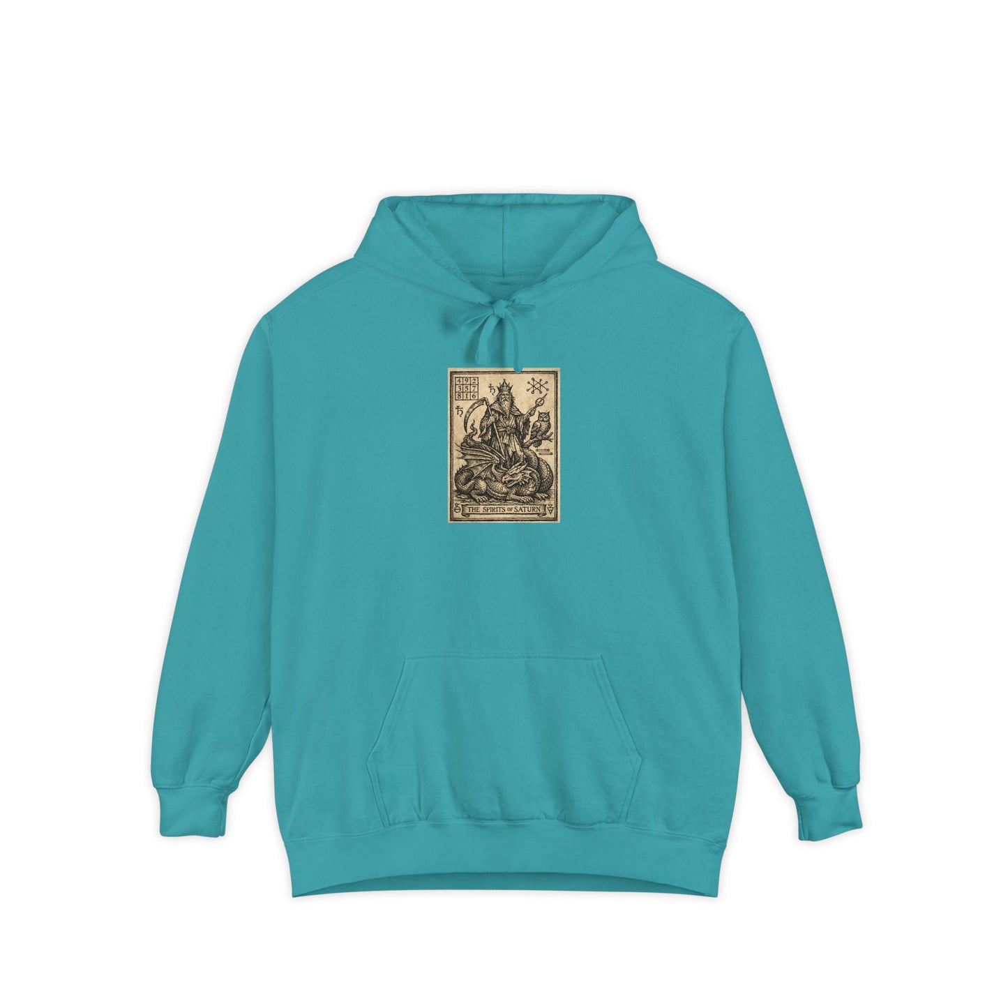 Tarot Rider-Style Hooded Sweatshirt — Vintage Death Card Graphic Hoodie