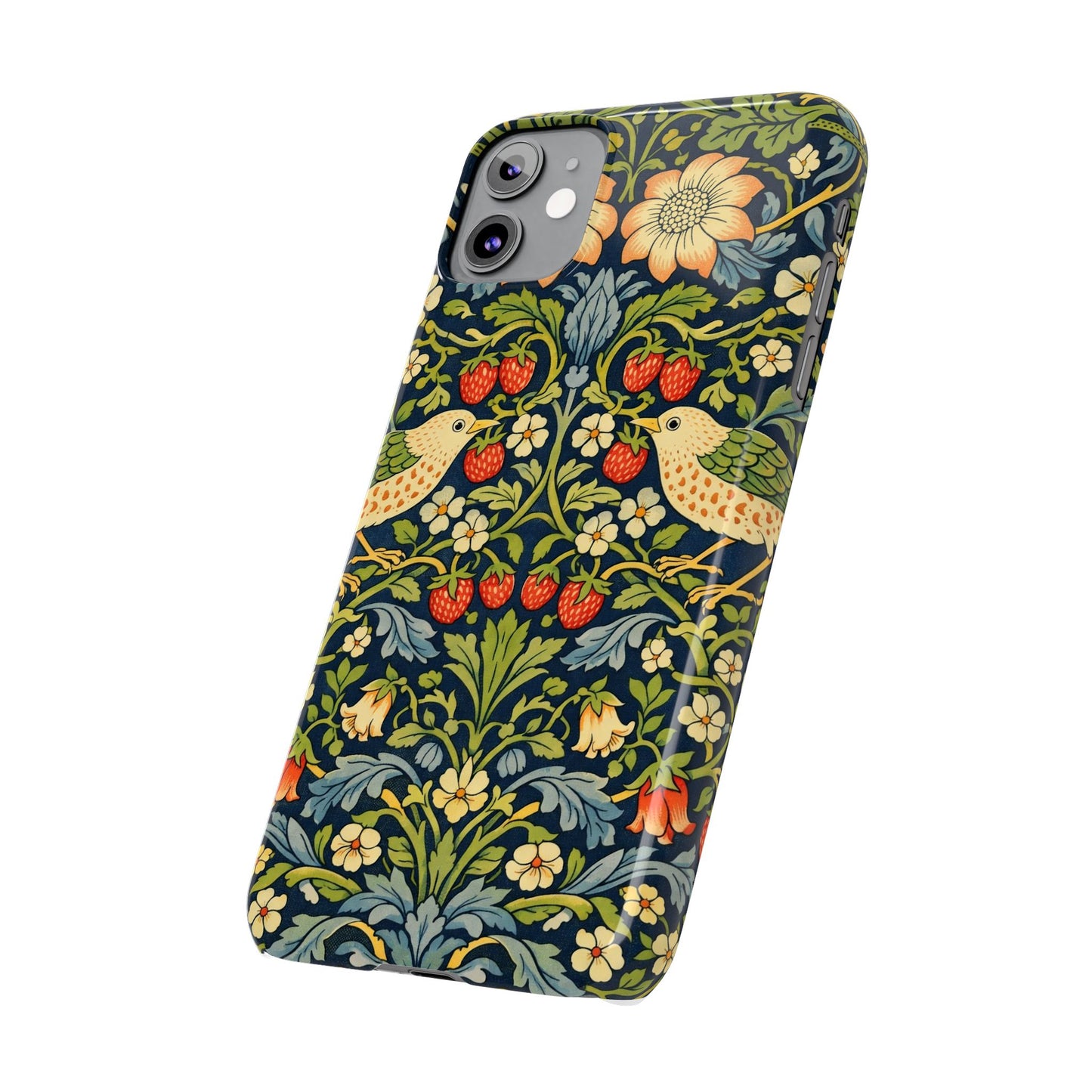 Slim Phone Case — Vintage William Morris Strawberry Thief Floral Pattern