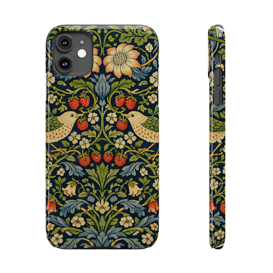 Slim Phone Case — Vintage William Morris Strawberry Thief Floral Pattern