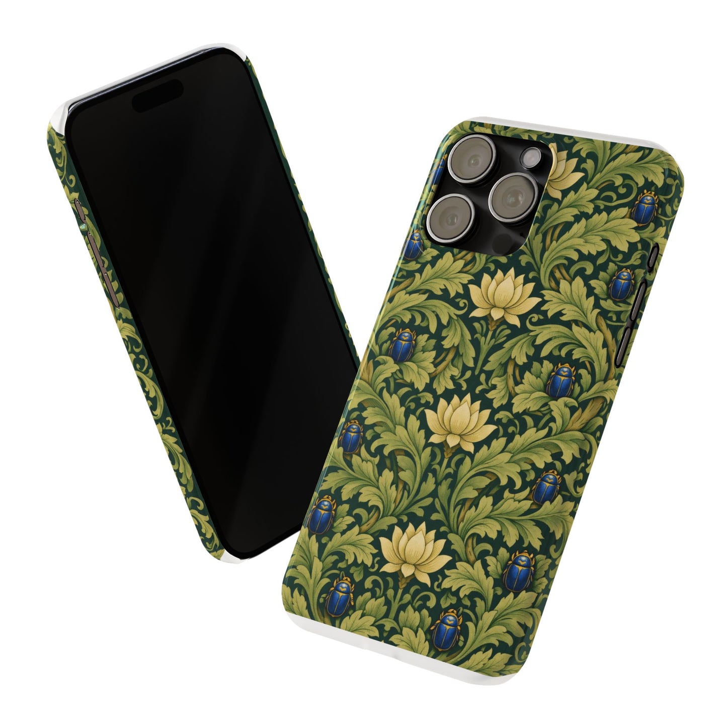 Vintage William Morris Green Lotus & Beetle Slim Phone Case