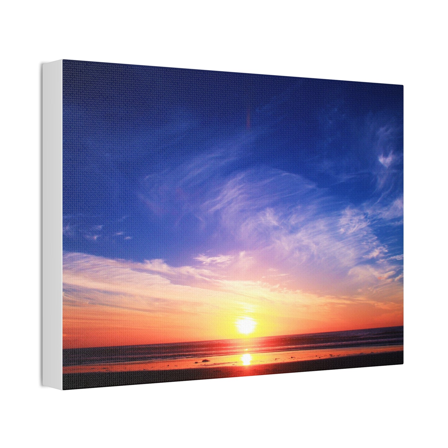 Sunset Ocean Horizon Canvas, Stretched 1.5"