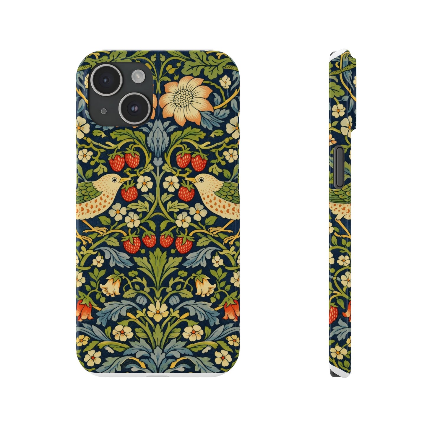 Slim Phone Case — Vintage William Morris Strawberry Thief Floral Pattern