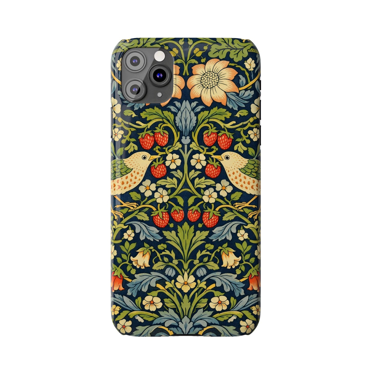 Slim Phone Case — Vintage William Morris Strawberry Thief Floral Pattern