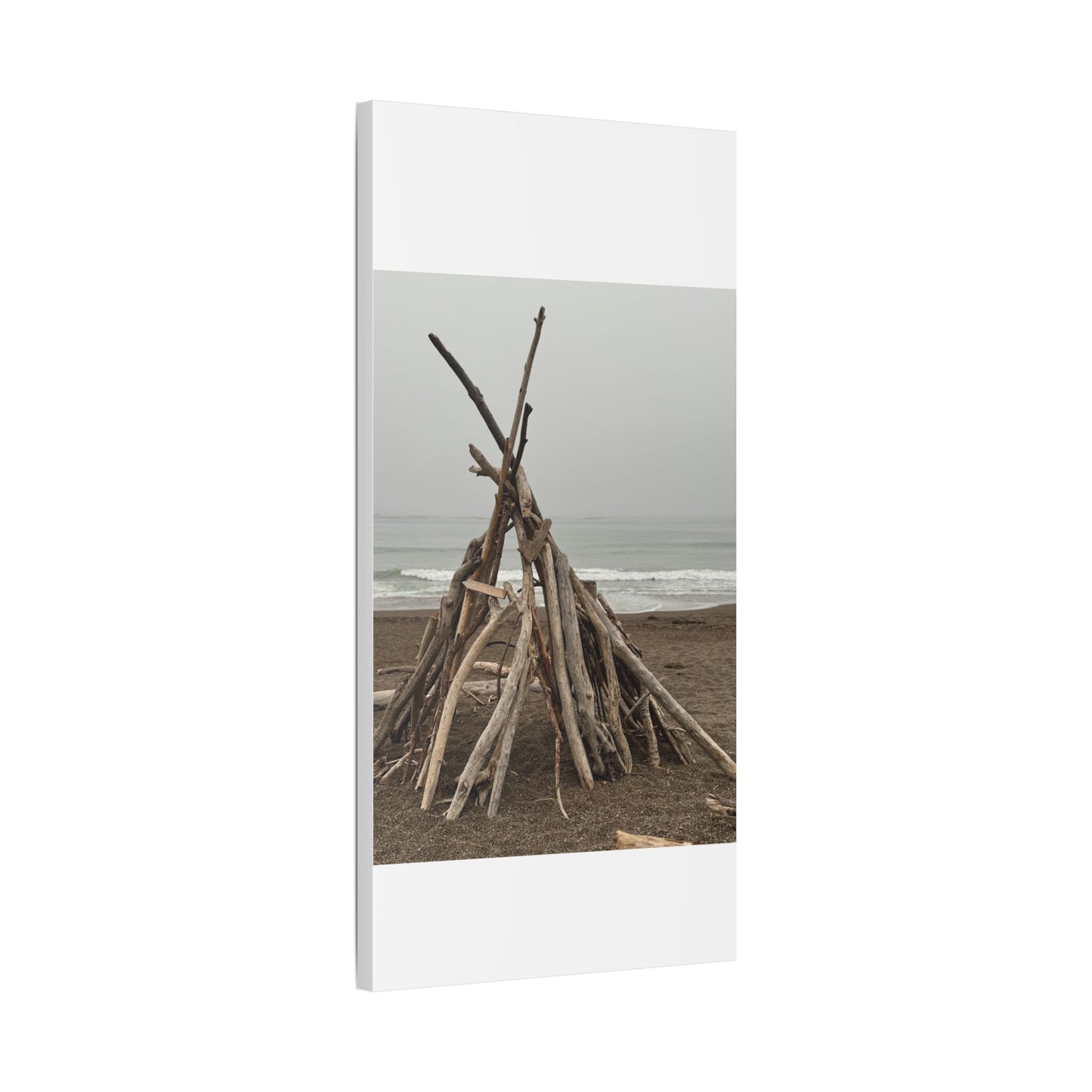 Driftwood Teepee Beach Driftwood Canvas