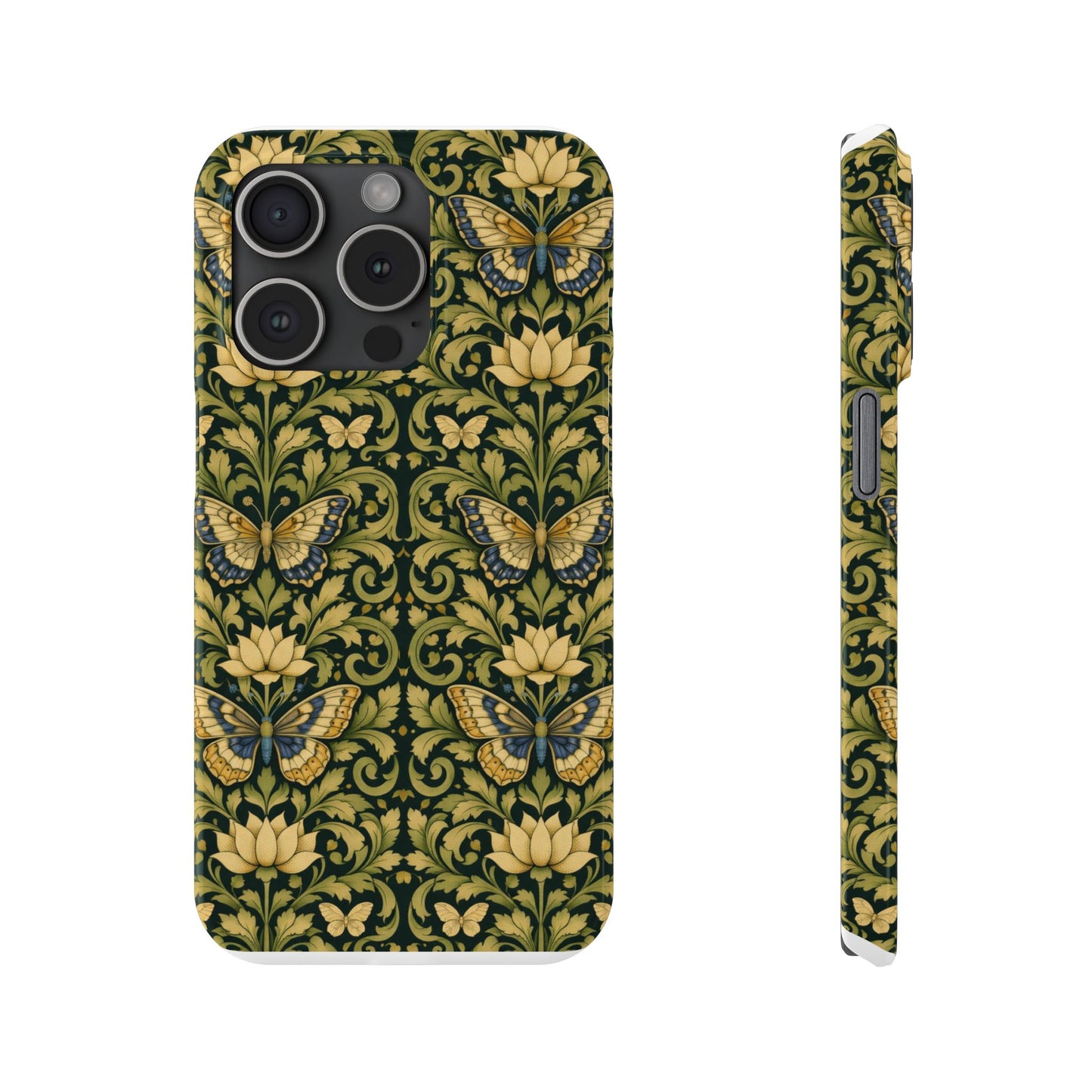 Victorian Butterfly Slim Phone Case — Vintage Floral Pattern
