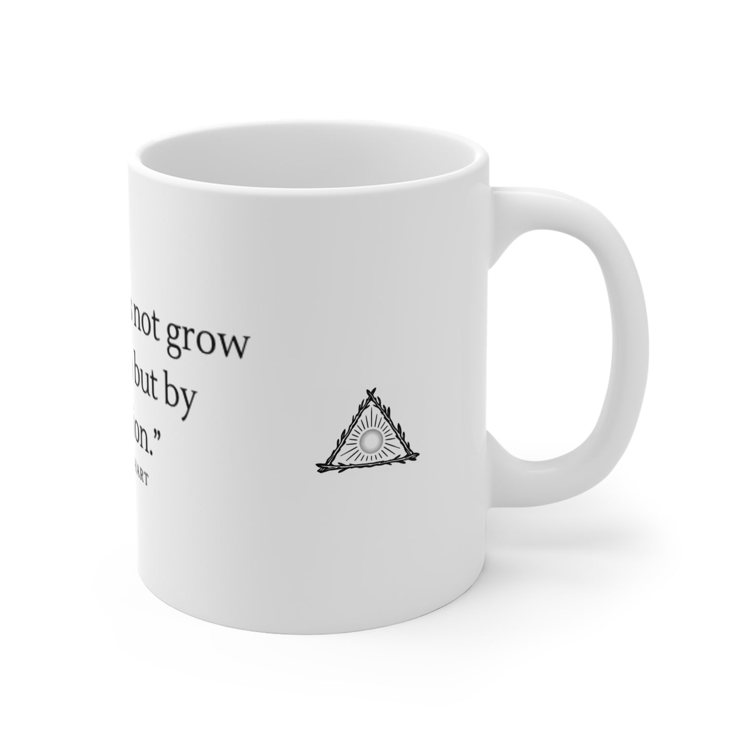 “The soul does not grow by addition but by subtraction.” Quote Mug | Minimalist Text Ceramic Coffee Cup