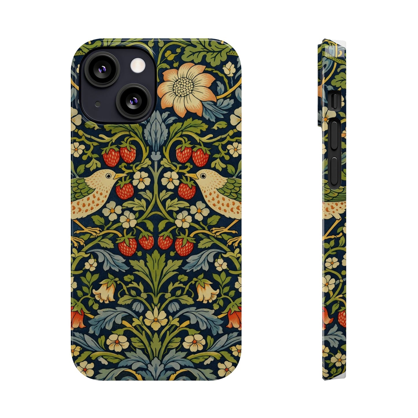 Slim Phone Case — Vintage William Morris Strawberry Thief Floral Pattern