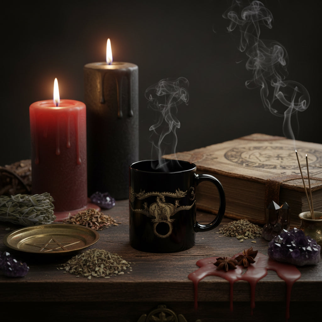 Dragon Ouroboros Black Mug — The Eternal Serpent