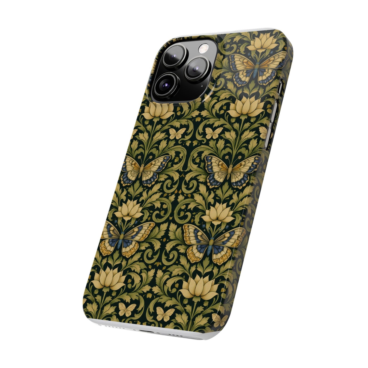 Victorian Butterfly Slim Phone Case — Vintage Floral Pattern
