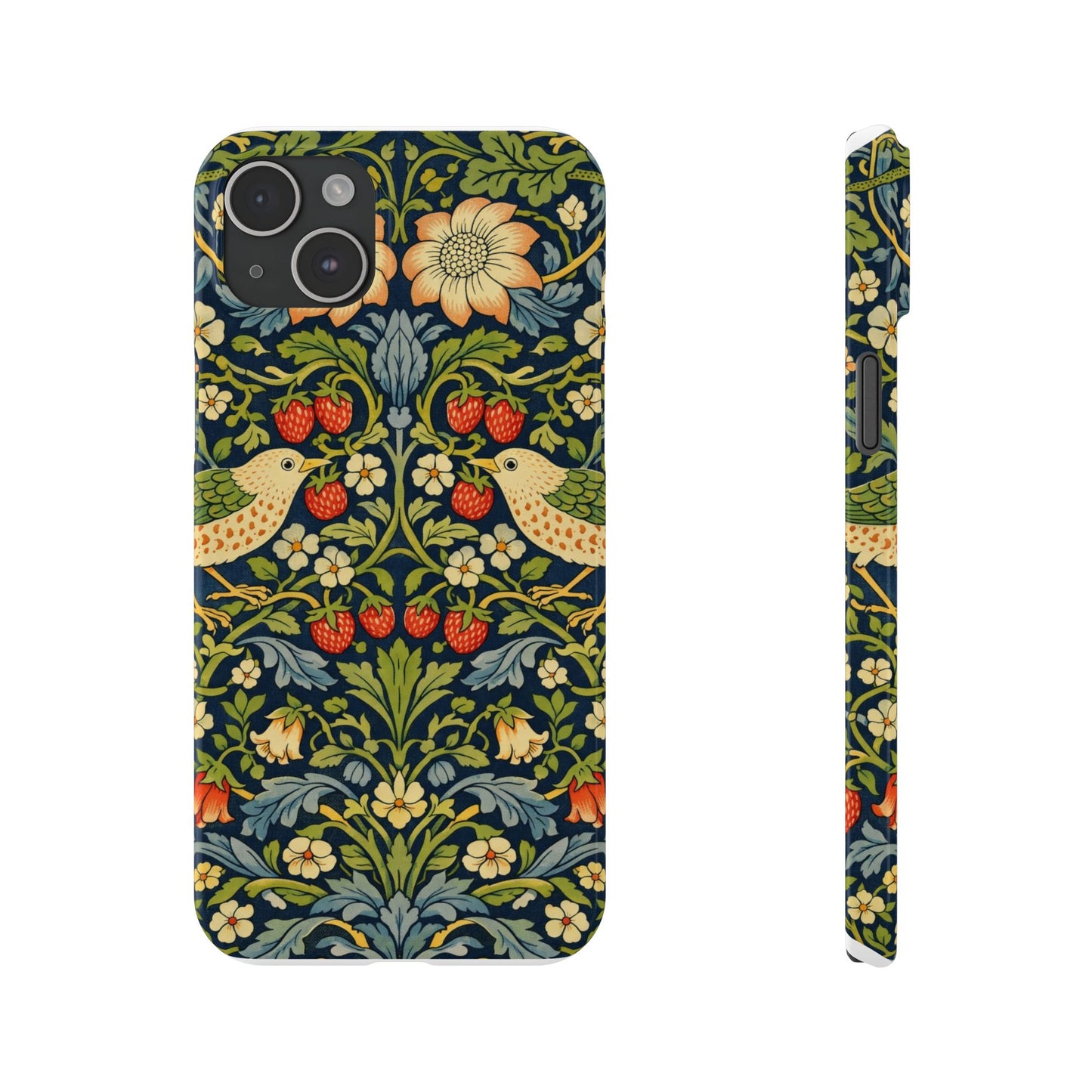 Slim Phone Case — Vintage William Morris Strawberry Thief Floral Pattern
