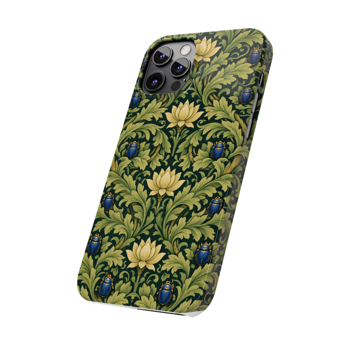 Vintage William Morris Green Lotus & Beetle Slim Phone Case