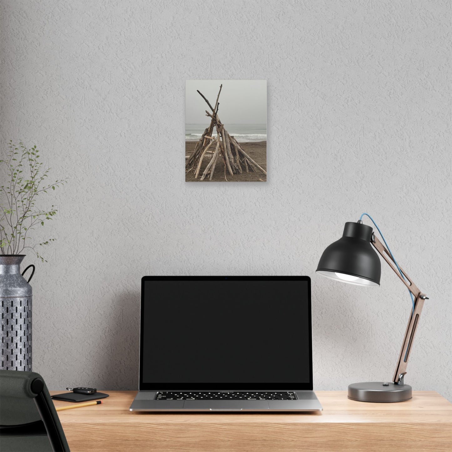 Driftwood Teepee Beach Driftwood Canvas
