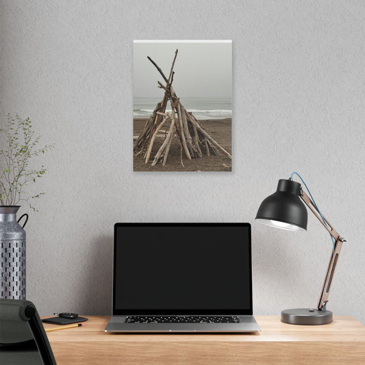 Driftwood Teepee Beach Driftwood Canvas