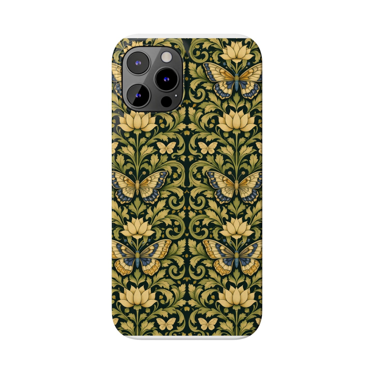 Victorian Butterfly Slim Phone Case — Vintage Floral Pattern