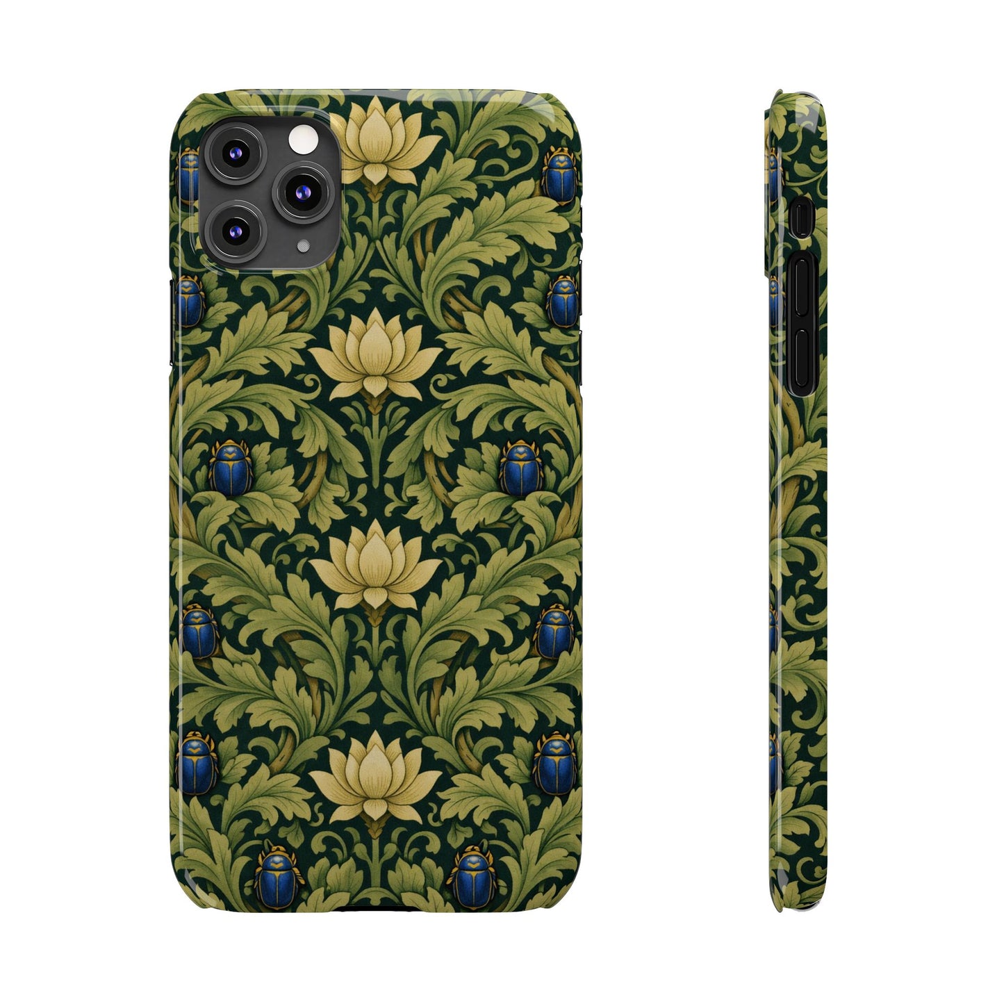 Vintage William Morris Green Lotus & Beetle Slim Phone Case