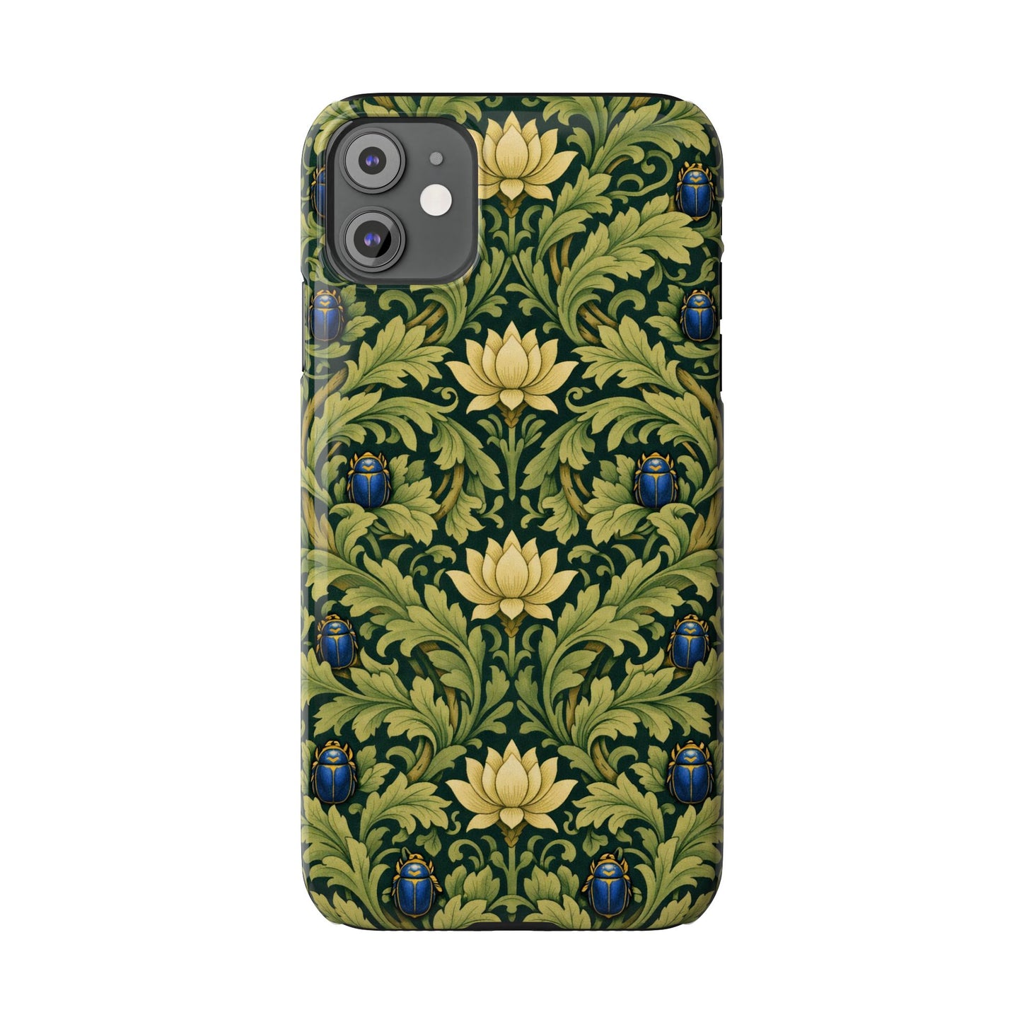 Vintage William Morris Green Lotus & Beetle Slim Phone Case